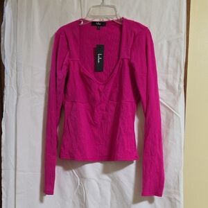 Lulu's Pink Long Sleeve Top